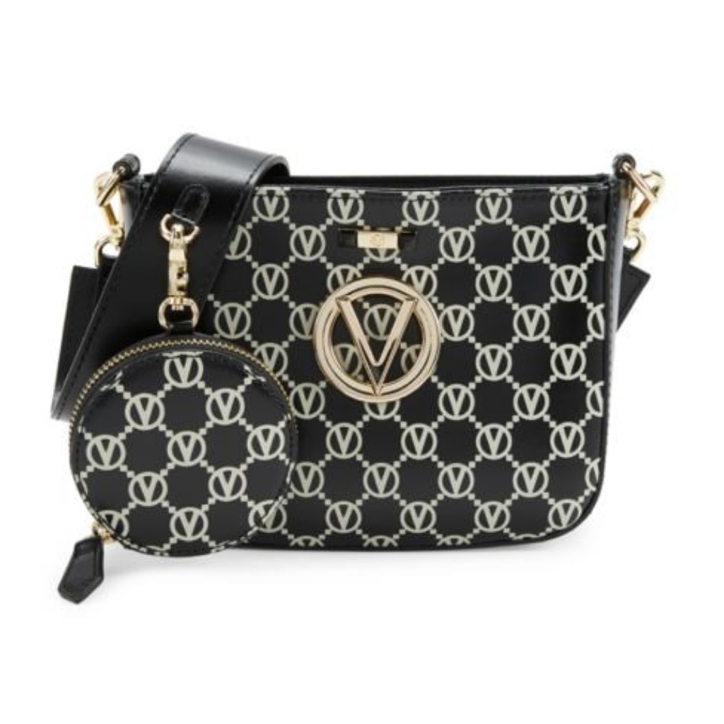 Valentino By Mario Valentino Yvette Monogram Shoulder Bag With Pouch.